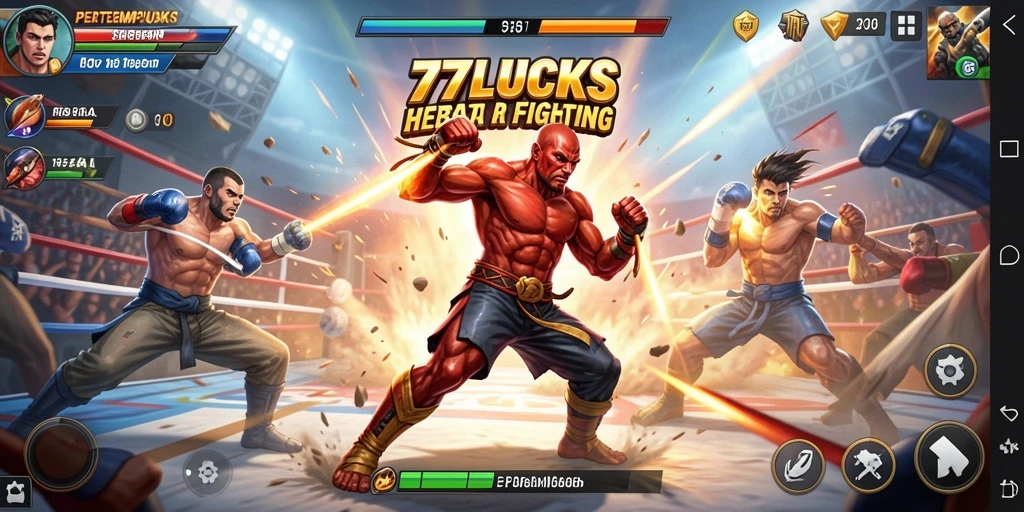 Tangkapan layar dari gameplay Fighting yang intens di 77LUCKS.
