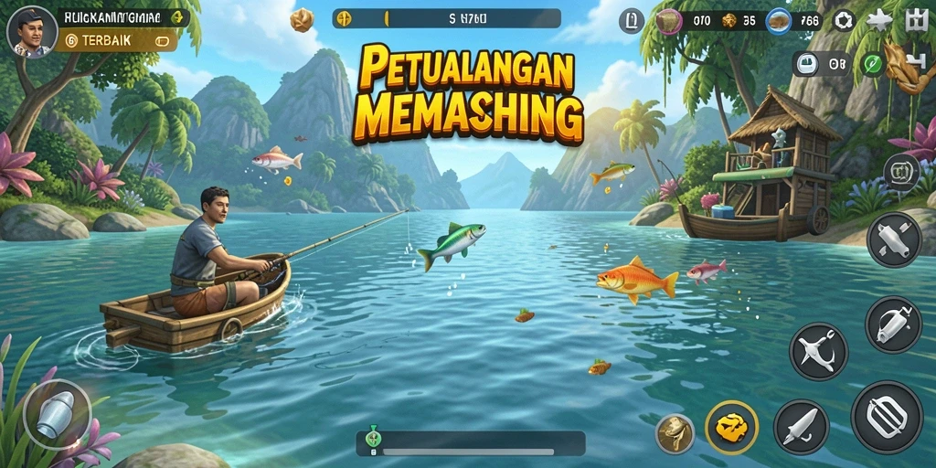 Tangkapan ikan besar dalam gameplay 8768 yang seru.