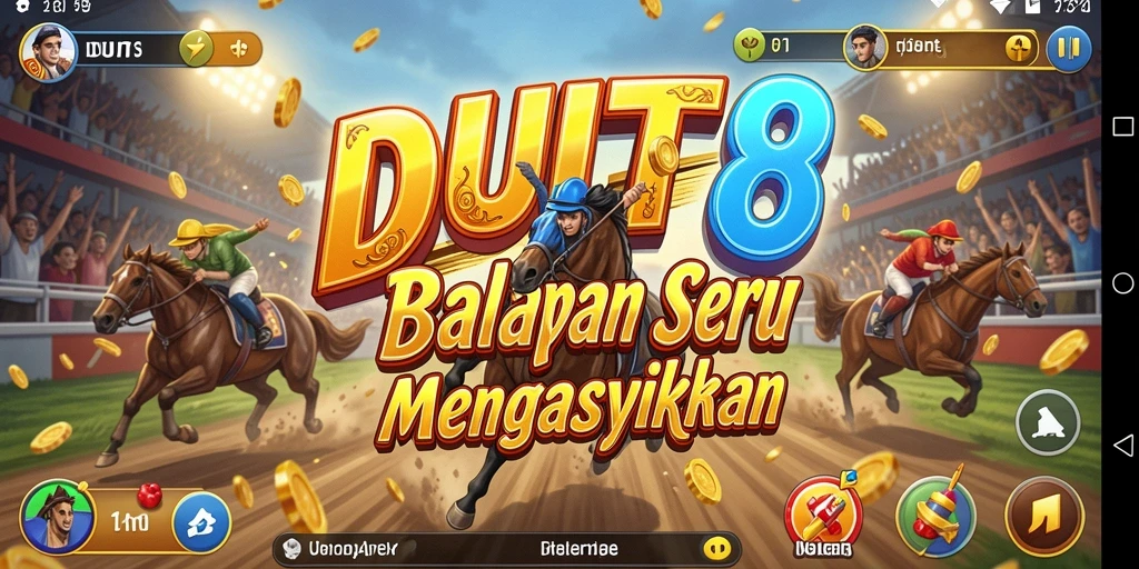 Tampilan gameplay balapan yang seru dan menegangkan di DUIT8.