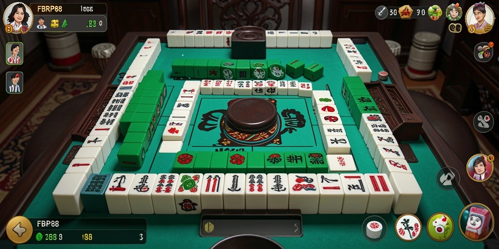 Screenshot gameplay FBRP88 menampilkan aksi permainan Mahjong yang menarik.