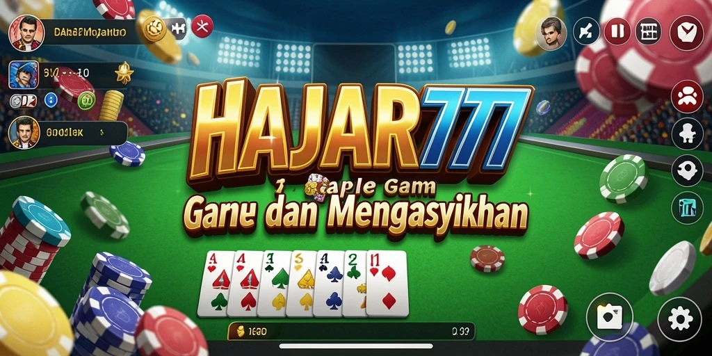 Tampilan gameplay seru HAJAR777 dalam permainan Gaple.