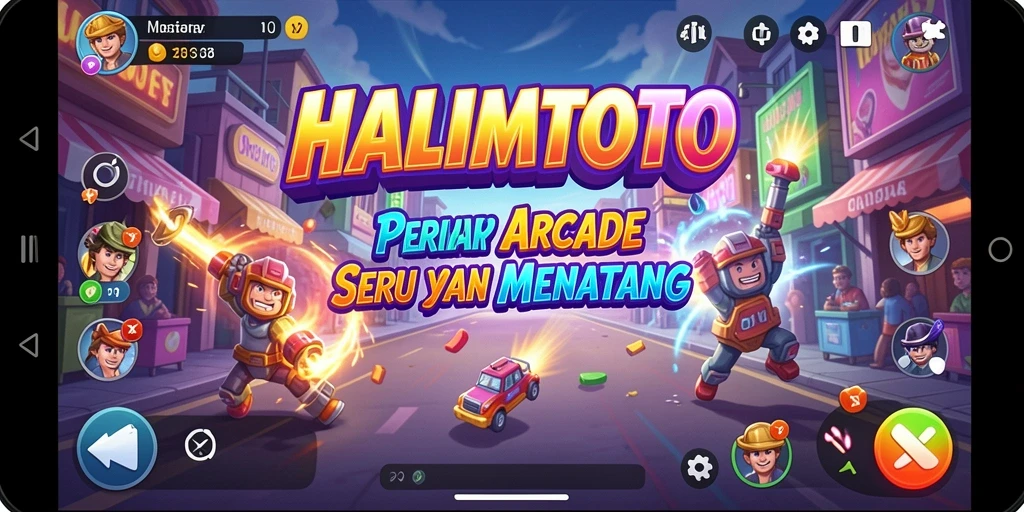 Screenshot gameplay HALIMTOTO menampilkan aksi seru dalam permainan Arcade.