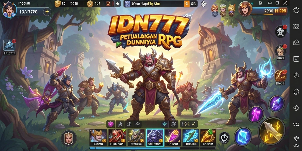 Tampilan gameplay menarik dari IDN777 yang menampilkan pertarungan RPG yang seru.