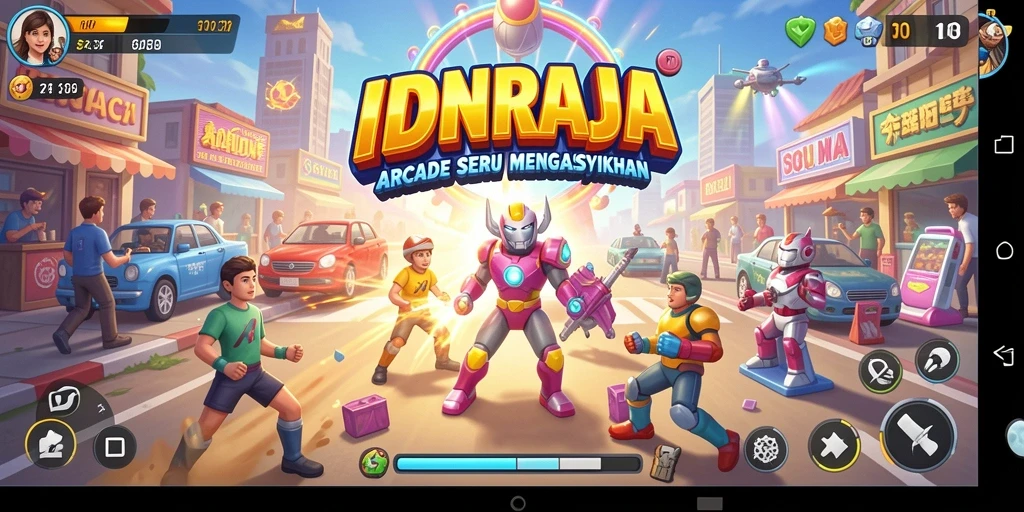 Tampilan gameplay seru di IDNRAJA dengan karakter unik.