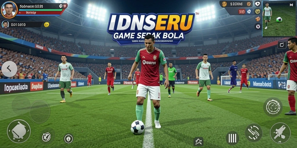 Tangkapan layar <strong>IDNSERU</strong> menunjukkan aksi seru di lapangan sepak bola.