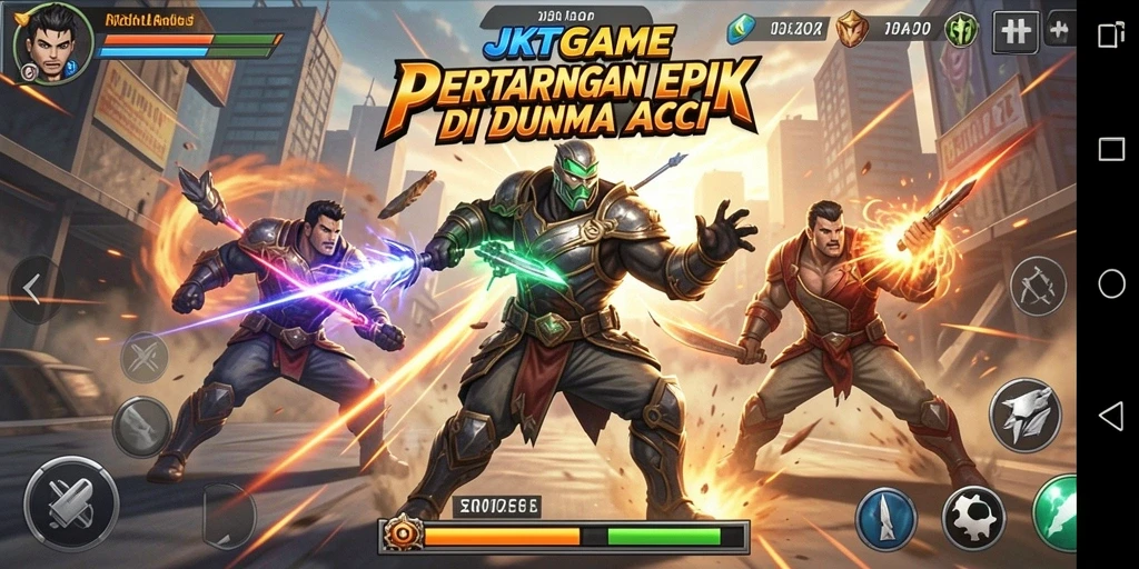 Tangkapan layar utama <strong>JKTGAME</strong> menampilkan aksi pertarungan yang mendebarkan.