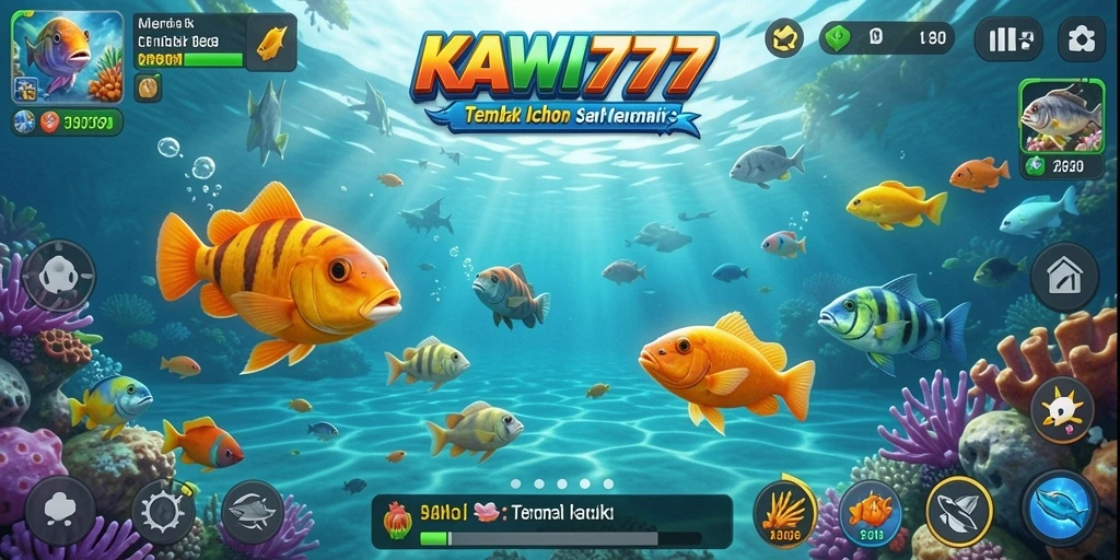 Tampilan menarik dari gameplay Tembak Ikan KAWI777.