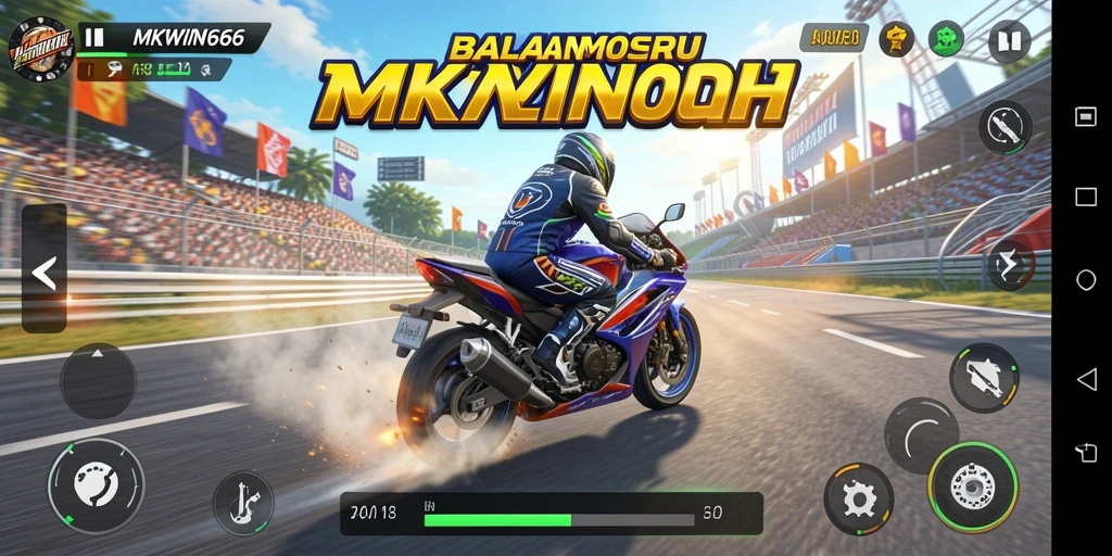 Gameplay seru dari MKWIN666 dengan aksi balapan motor yang mendebarkan.