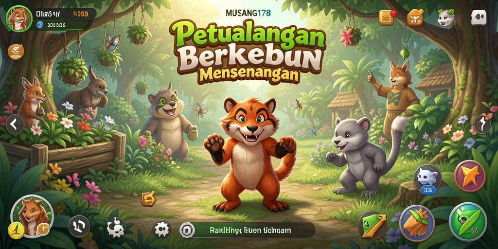 Tampilan screenshot gameplay <strong>MUSANG178</strong> yang menggambarkan aktivitas berkebun.
