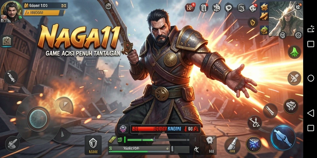 Tampilan gameplay NAGA11 yang mendebarkan dan penuh aksi.