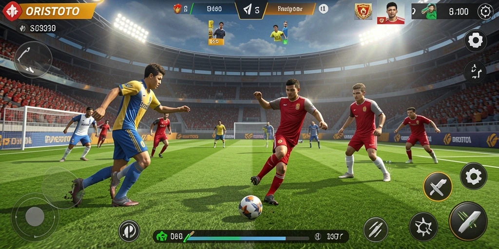 Tampilan menarik dari gameplay olahraga di ORISTOTO.