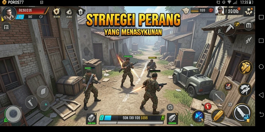 Tampilan gameplay POROS77 yang penuh strategi dan pertempuran seru.