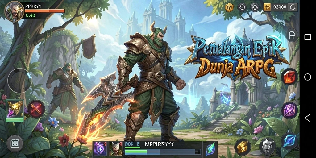 Tampilan gameplay PPRRYY yang memukau di dunia fantasi ARPG.