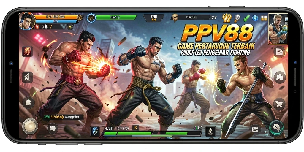 Screenshot PPV88 menampilkan pertarungan mendebarkan antar karakter.
