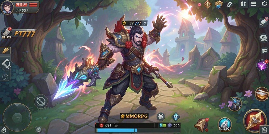 Gameplay PT777 yang menampilkan aksi seru dalam dunia MMORPG.