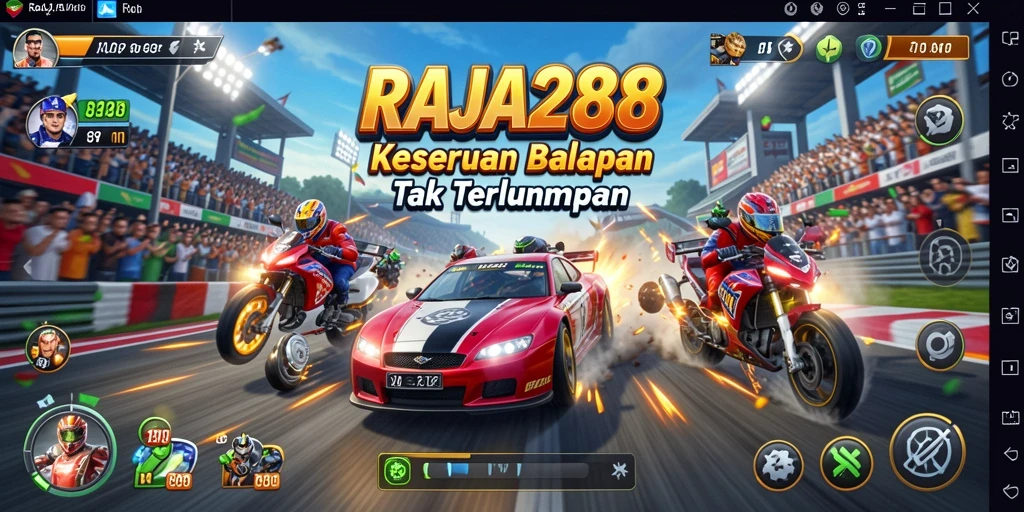 Tangkapan layar gameplay RAJA288 yang menampilkan aksi balapan seru.