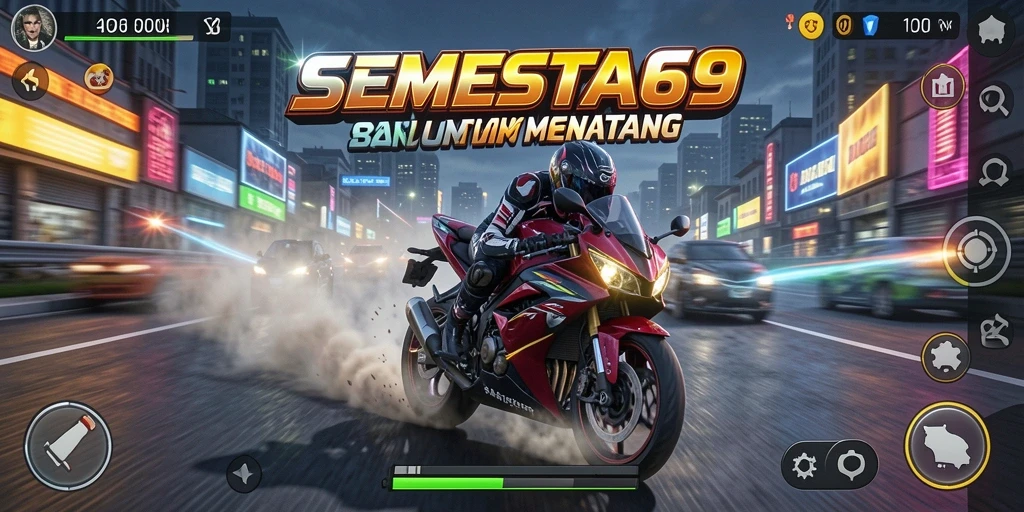 Gameplay seru dalam balapan motor yang menegangkan.
