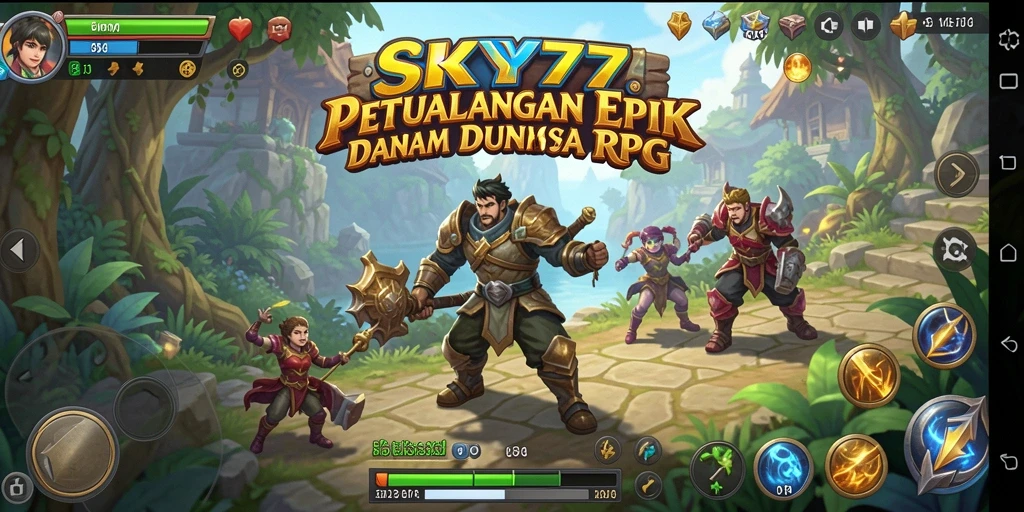 Tangkapan layar menunjukkan karakter bertempur melawan monster epik di dunia RPG.