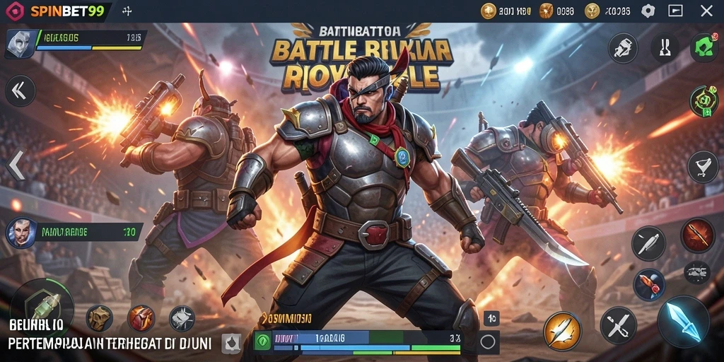 Tangkapan layar utama SPINBET99 menampilkan aksi Battle Royale yang mendebarkan.