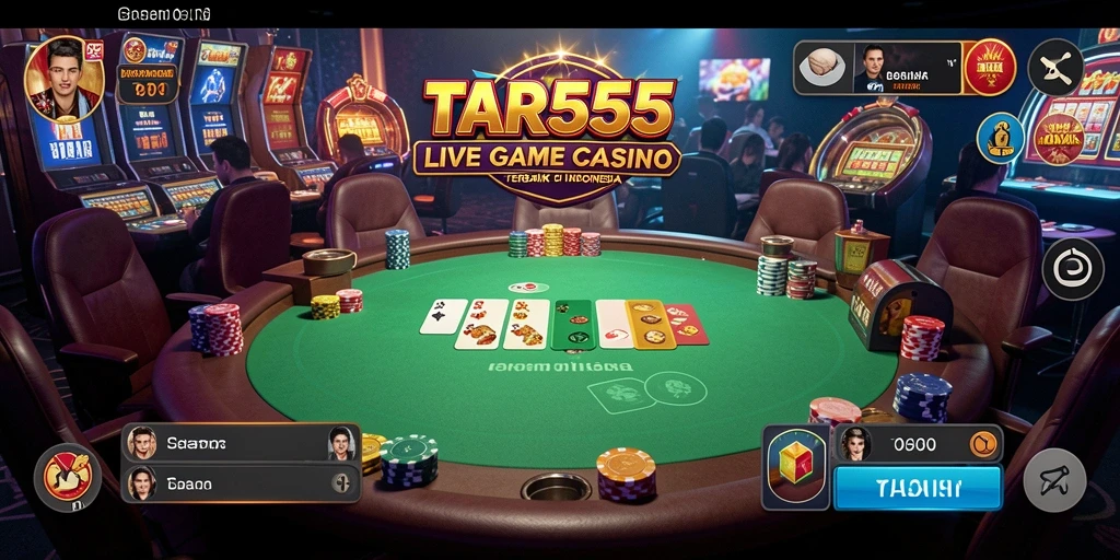 Screenshot TAR555 menampilkan gameplay Live Casino yang seru dan interaktif.