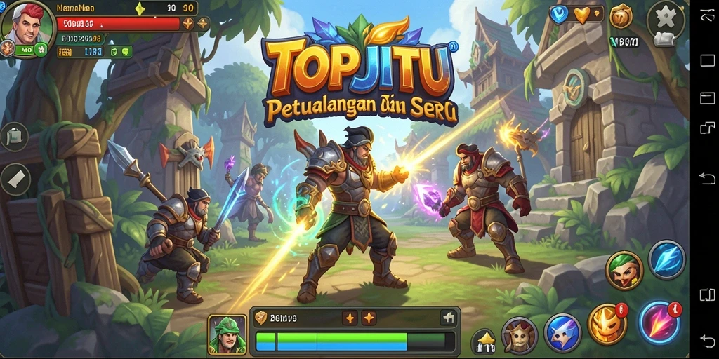 Screenshot gameplay TOPJITU menampilkan aksi pertarungan yang seru.