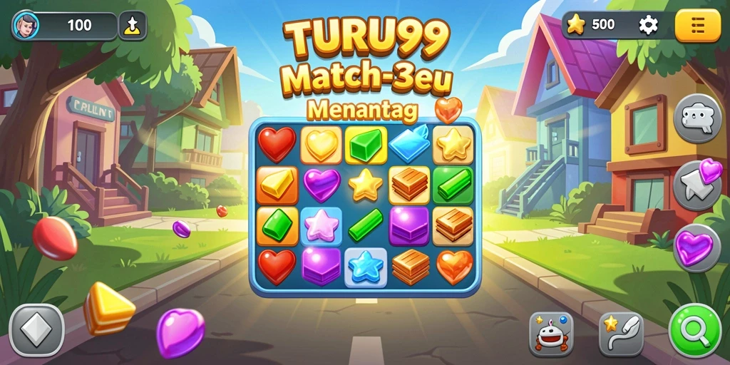 Tampilan gameplay TURU99 yang seru dengan proses mencocokkan objek.
